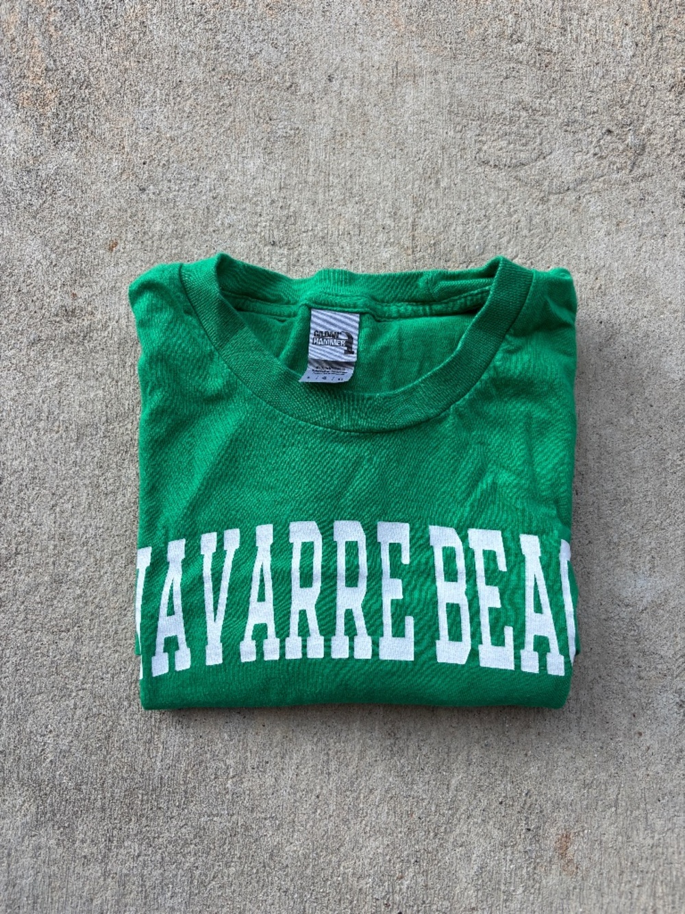Green Navarre Beach Cotton Graphic T Shirt
